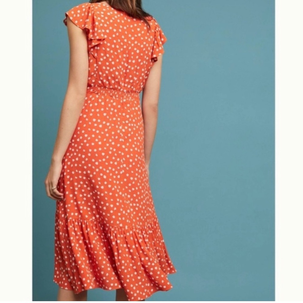 Maeve Orange Polka Dot Dress - Picture 2 of 12